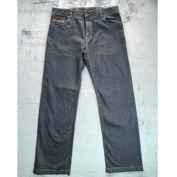 Prana Wheeler Jeans Mens 36x32 Dark Stretch Denim Straight Relax Fit M41173204 - Picture 2 of 6